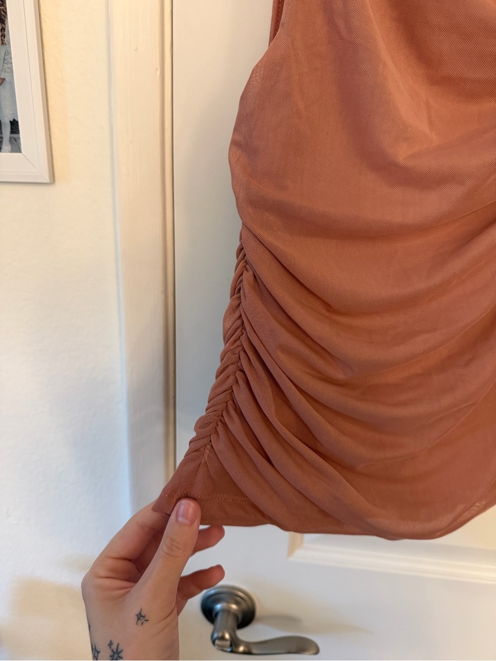 Rose/Nude Ruched Camisole - Picture 2 of 3